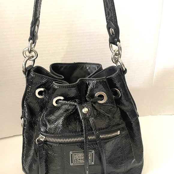 Coach black patent leather poppy mini bag - Picture 2 of 13